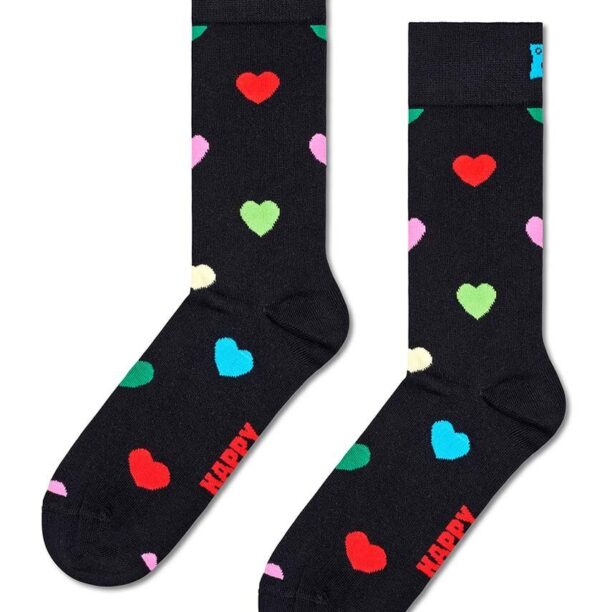 Happy Socks sosete Heart Sock culoarea negru