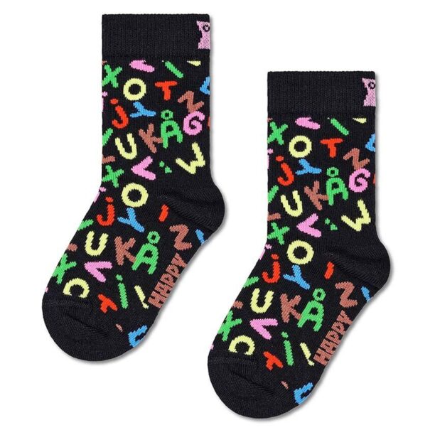 Happy Socks sosete copii Kids Alphabet Sock culoarea negru