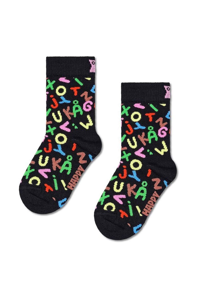 Happy Socks sosete copii Kids Alphabet Sock culoarea negru