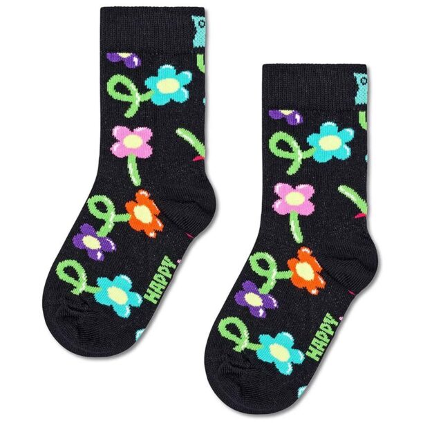 Happy Socks sosete copii Kids Balloon Flower Sock culoarea negru