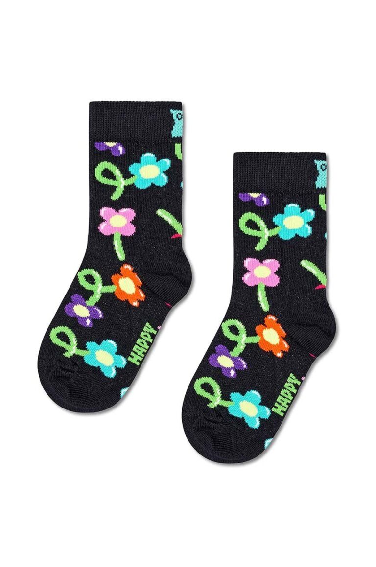 Happy Socks sosete copii Kids Balloon Flower Sock culoarea negru