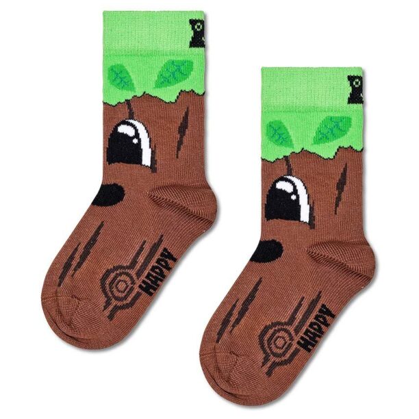 Happy Socks sosete copii Kids Happy Tree Sock culoarea maro