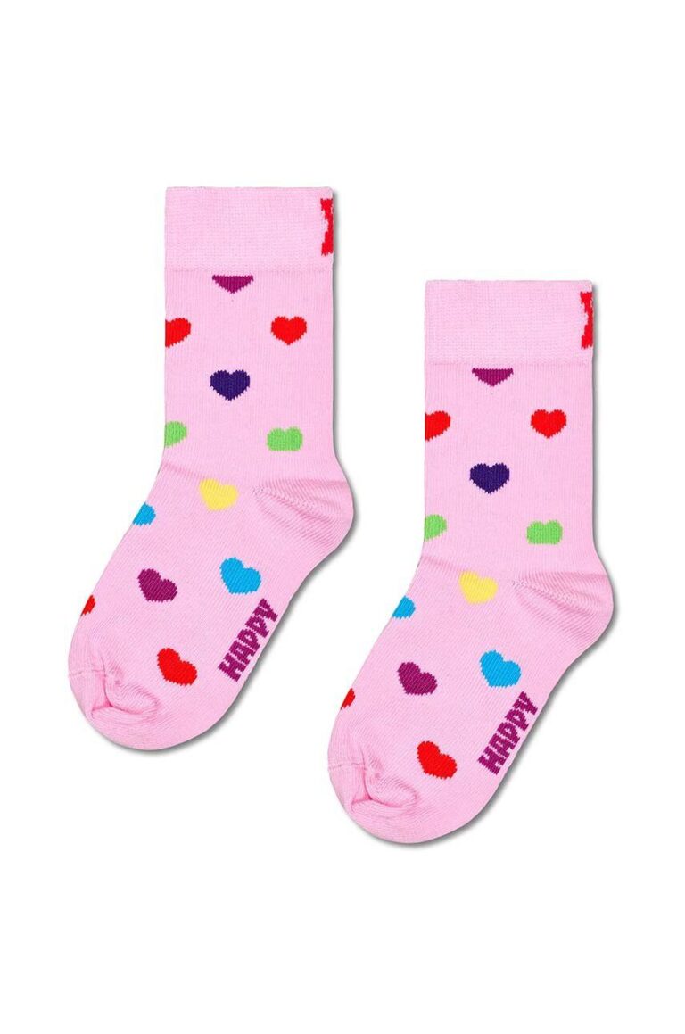 Happy Socks sosete copii Kids Heart Sock culoarea roz