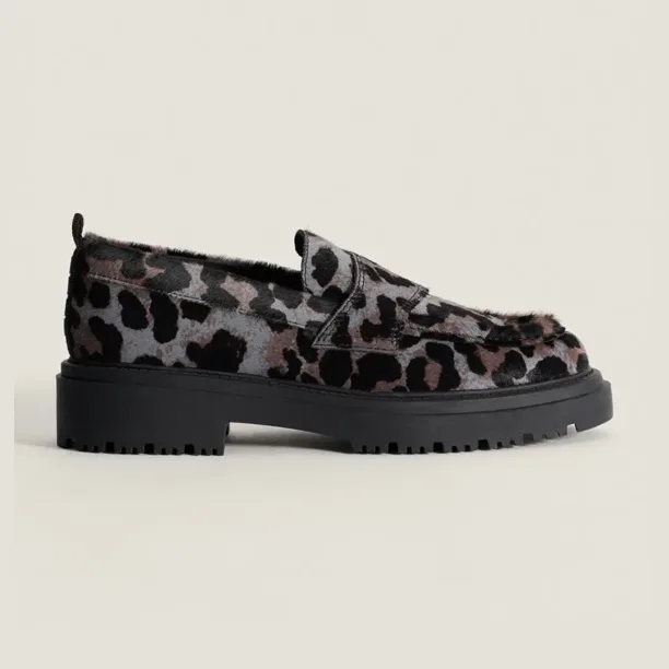 Hoff mocasini de piele MOCASIN LEOPARD GRIS femei