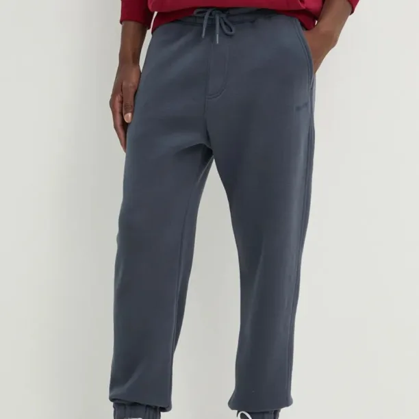 Hollister Co. pantaloni de trening culoarea albastru marin