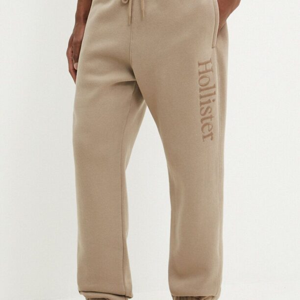 Hollister Co. pantaloni de trening culoarea bej