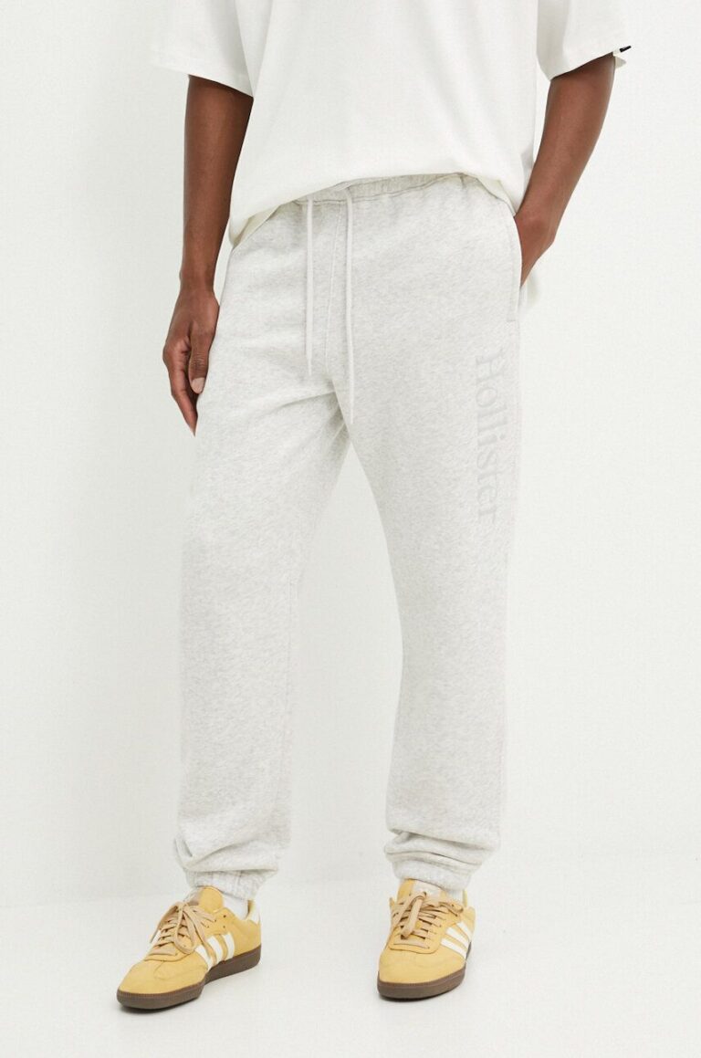 Hollister Co. pantaloni de trening culoarea gri