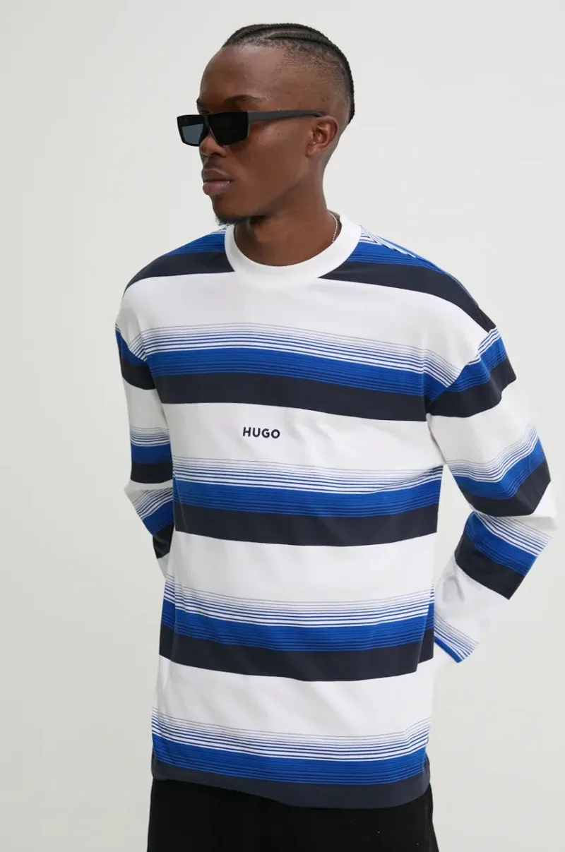 Hugo Blue longsleeve din bumbac modelator