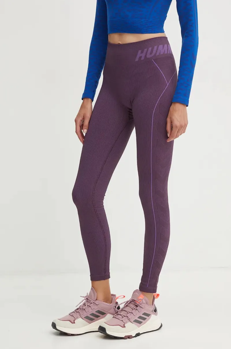 Hummel leggins de antrenament Christel culoarea violet