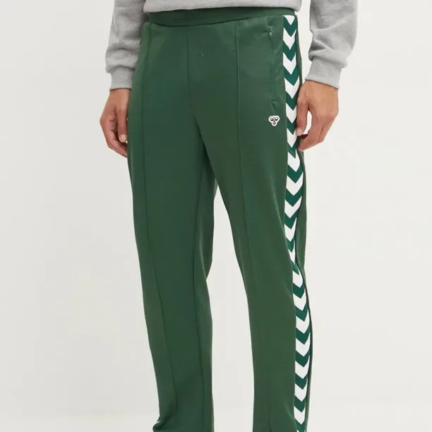 Hummel pantaloni de trening culoarea verde