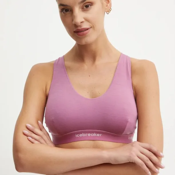 Icebreaker lenjerie functionala Merino Blend 125 Cool-Lite Sprite Racerback Bra culoarea roz