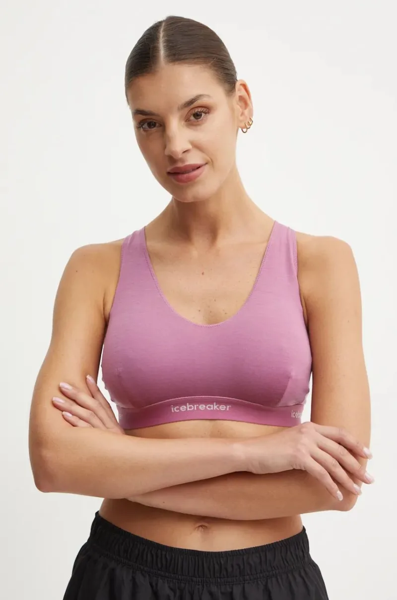 Icebreaker lenjerie functionala Merino Blend 125 Cool-Lite Sprite Racerback Bra culoarea roz