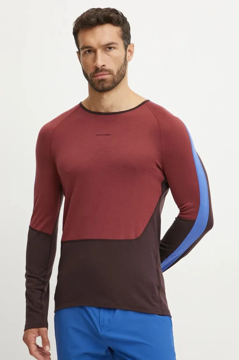 Icebreaker longsleeve funcțional Merino 200 Sonebula culoarea bordo