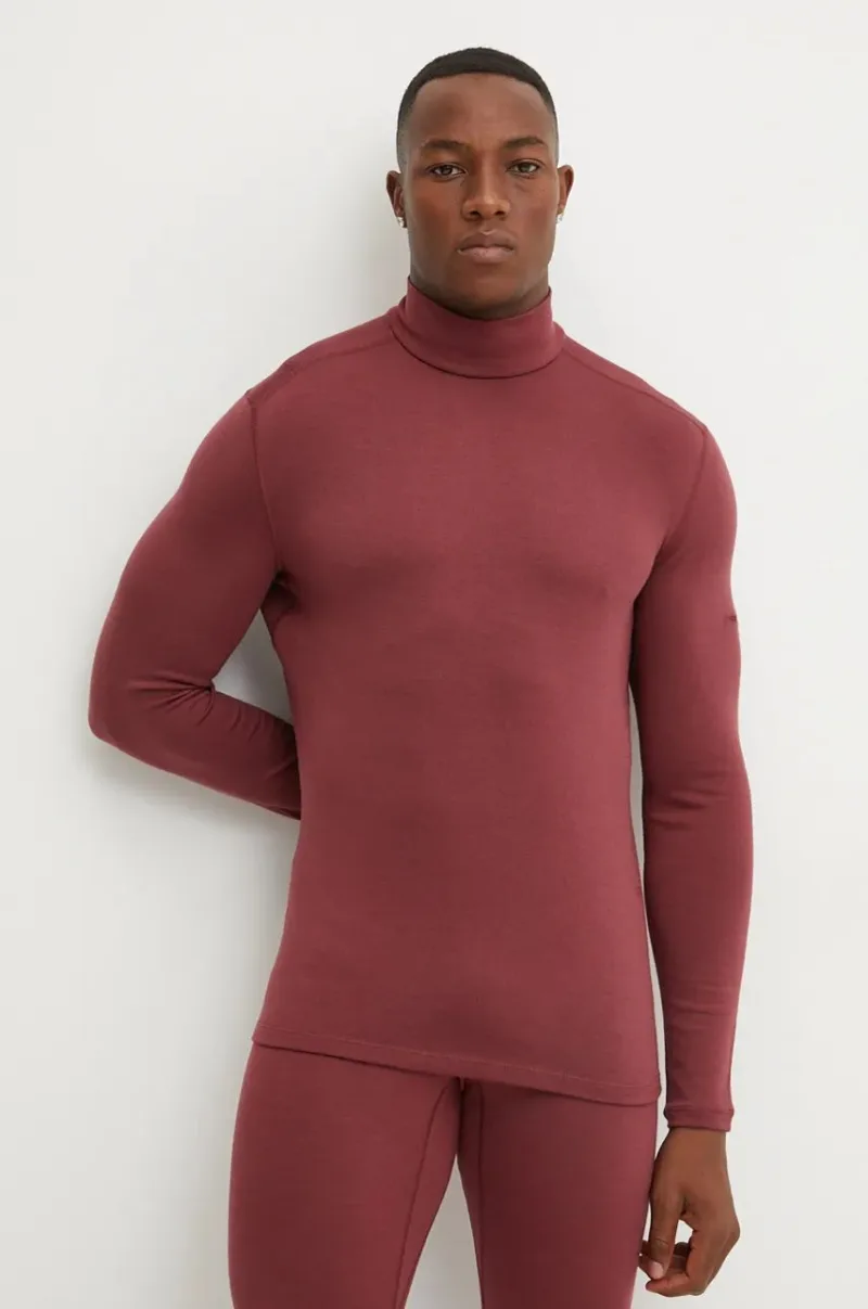 Icebreaker longsleeve funcțional Merino 260 Tech culoarea bordo