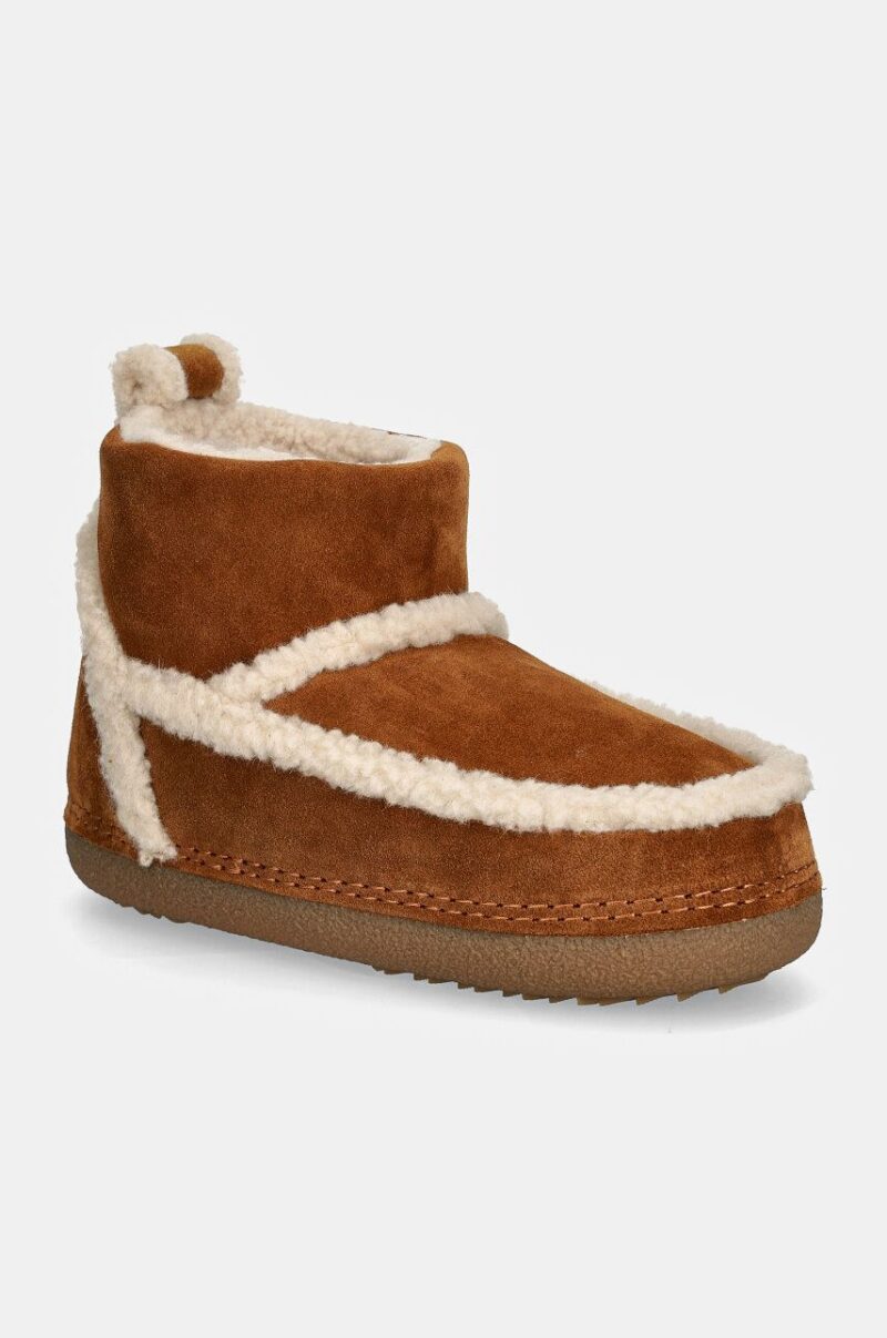 Inuikii cizme de zapada din piele intoarsa Classic Shearling Low culoarea maro