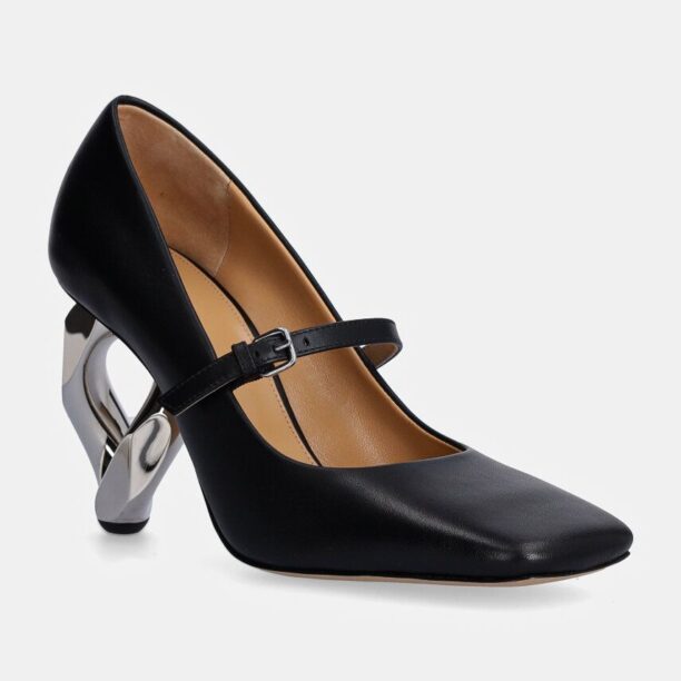 JW Anderson pantofi de piele Chain Heel culoarea negru