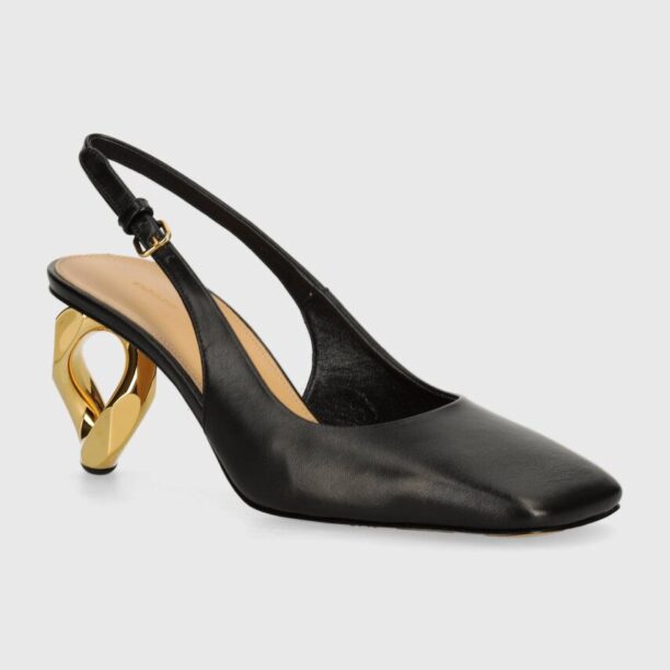 JW Anderson pantofi de piele Chain Heel culoarea negru