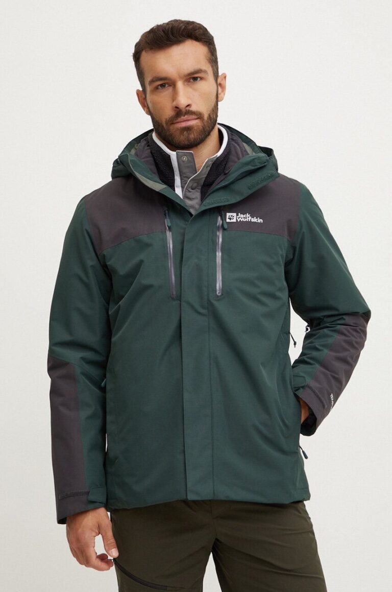 Jack Wolfskin jacheta de exterior Jasper 3 in 1 culoarea verde