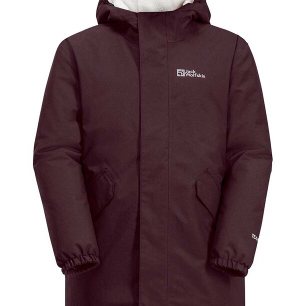 Jack Wolfskin parka pentru copii culoarea bordo