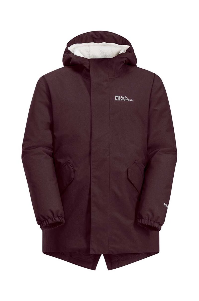 Jack Wolfskin parka pentru copii culoarea bordo