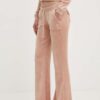 Juicy Couture pantaloni de trening din velur CAISA culoarea bej