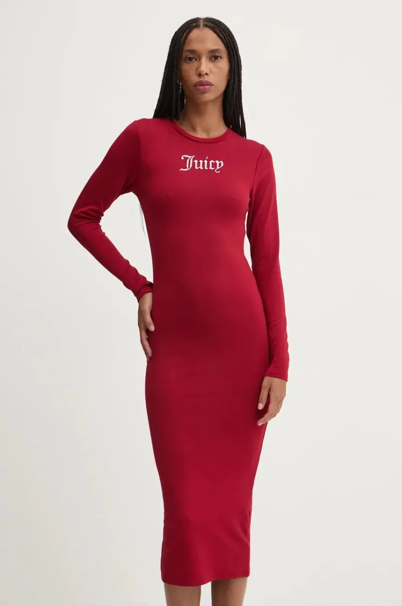 Juicy Couture rochie DIZZIE DRESS culoarea rosu