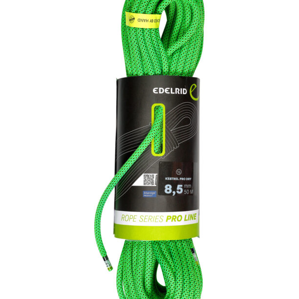 Jumătate de frânghie Edelrid Kestrel Pro Dry 8.5mm 50 m - neon green