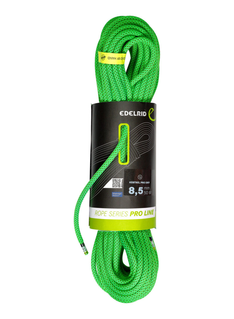 Jumătate de frânghie Edelrid Kestrel Pro Dry 8.5mm 50 m - neon green