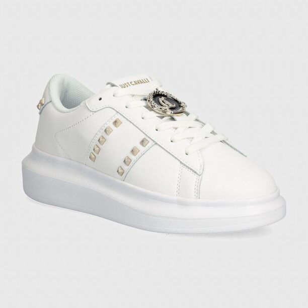 Just Cavalli sneakers din piele culoarea alb