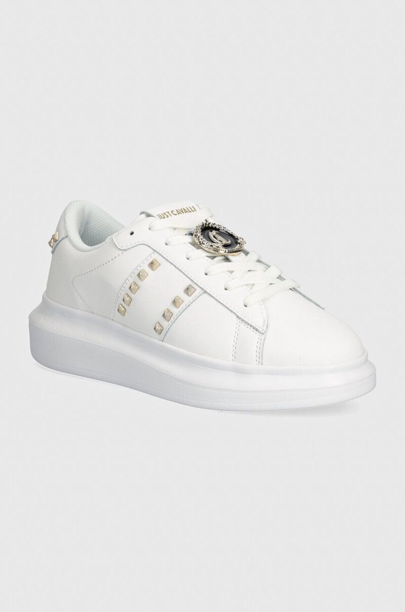 Just Cavalli sneakers din piele culoarea alb