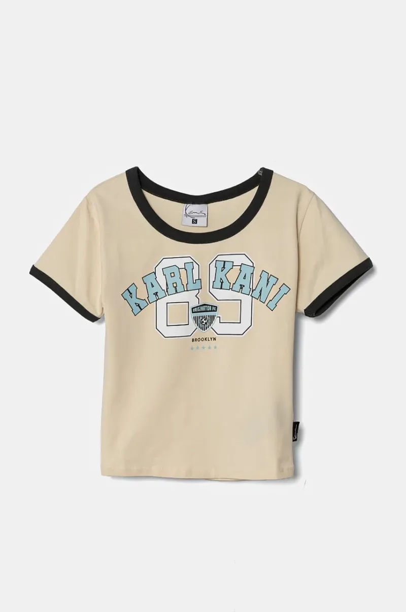 Karl Kani tricou de bumbac culoarea bej