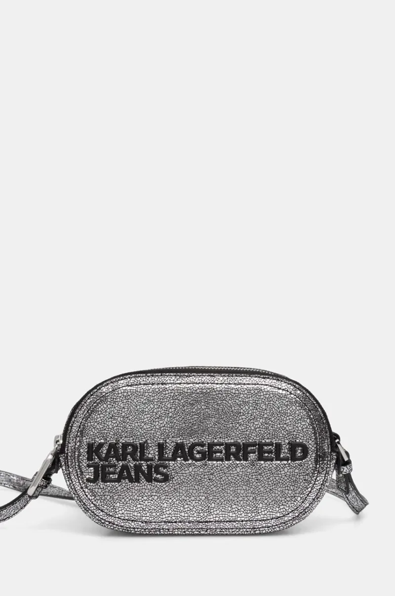 Karl Lagerfeld Jeans borseta culoarea argintiu