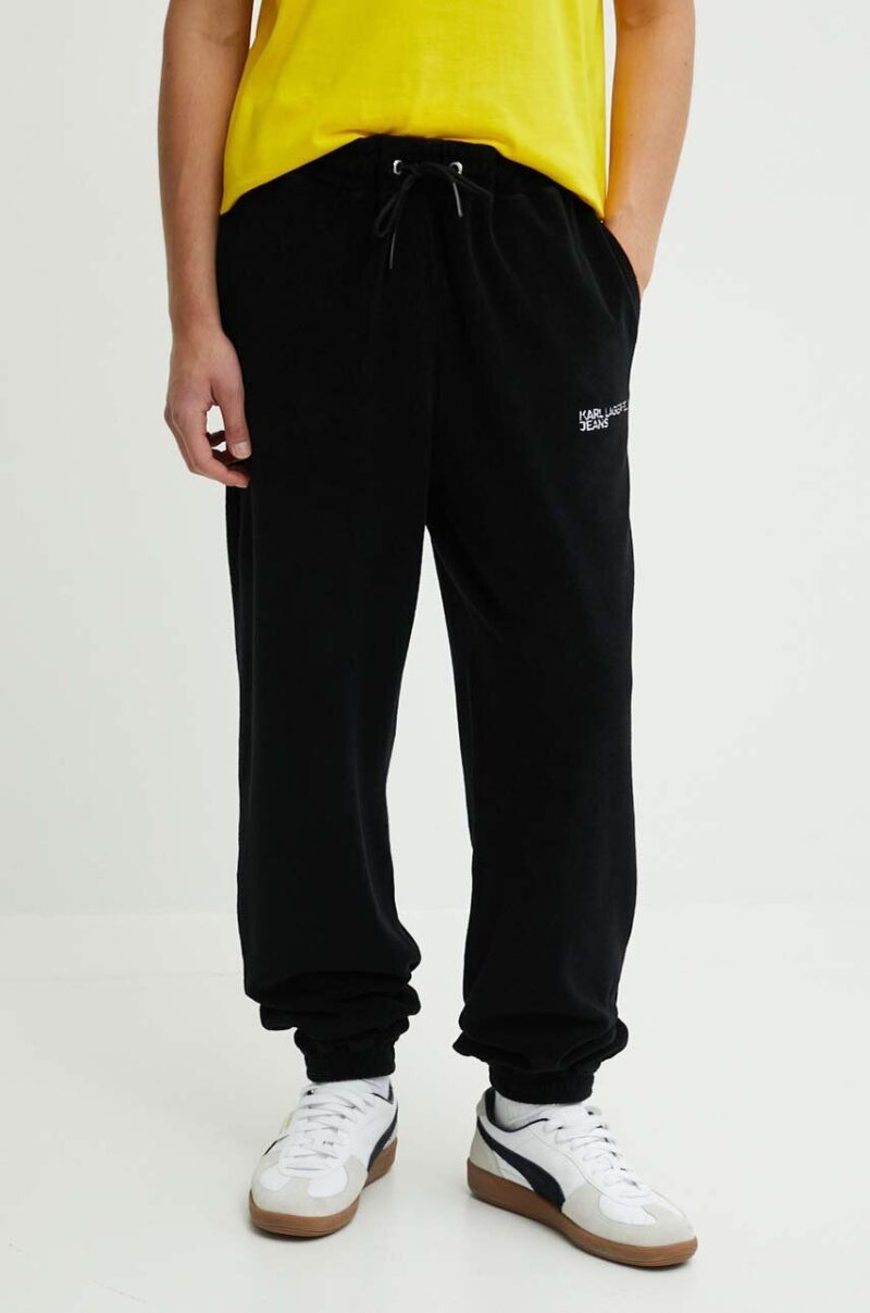 Karl Lagerfeld Jeans pantaloni de trening din bumbac culoarea negru