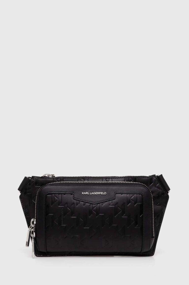 Karl Lagerfeld borseta de piele culoarea negru