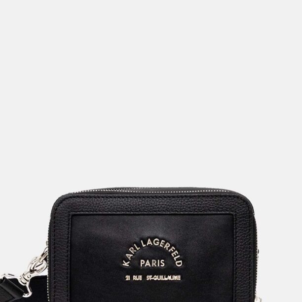 Karl Lagerfeld borseta de piele culoarea negru