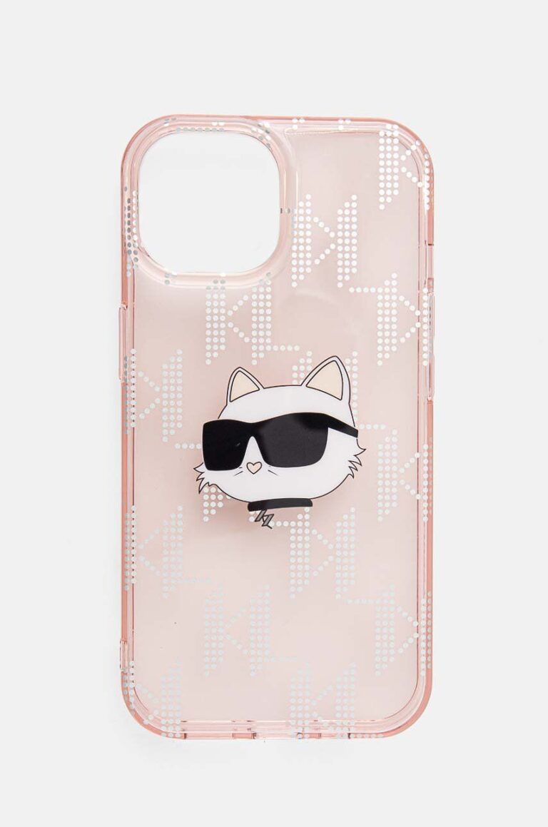 Karl Lagerfeld carcasa de telefon iPhone 15 / 14 / 13 6.1 culoarea roz