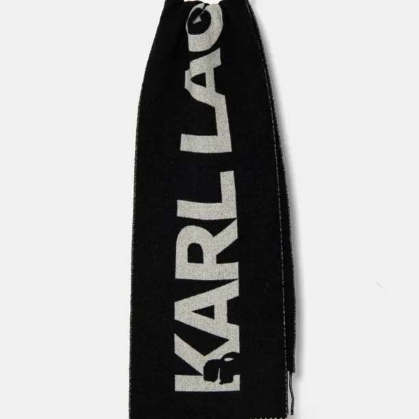 Karl Lagerfeld esarfa de lana culoarea negru
