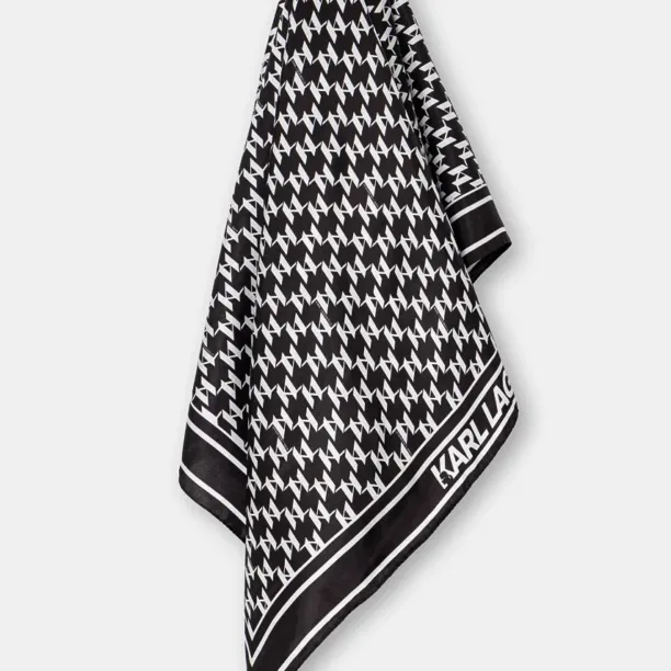 Karl Lagerfeld esarfa de matase culoarea negru