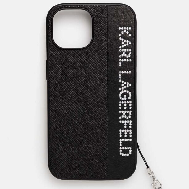 Karl Lagerfeld etui pentru telefon iPhone 15 / 14 / 13 6.1 culoarea negru