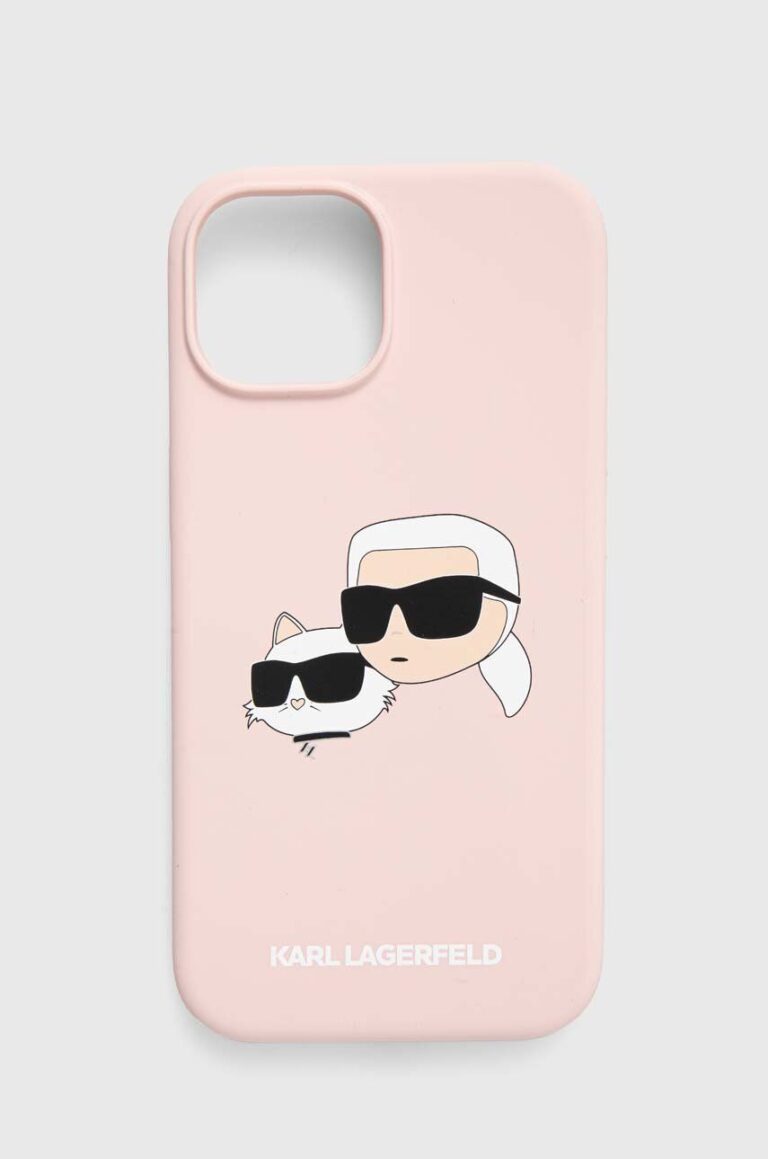 Karl Lagerfeld etui pentru telefon iPhone 15 / 14 / 13 6.1 culoarea roz