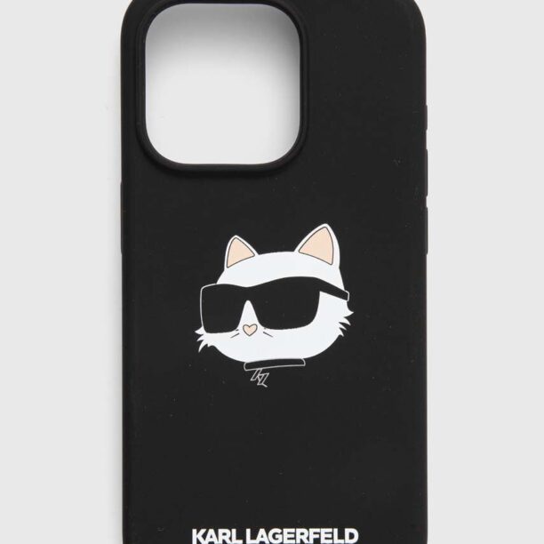 Karl Lagerfeld etui pentru telefon iPhone 15 Pro 6.1 culoarea negru