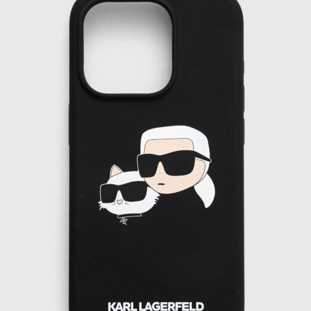 Karl Lagerfeld etui pentru telefon iPhone 15 Pro 6.1 culoarea negru