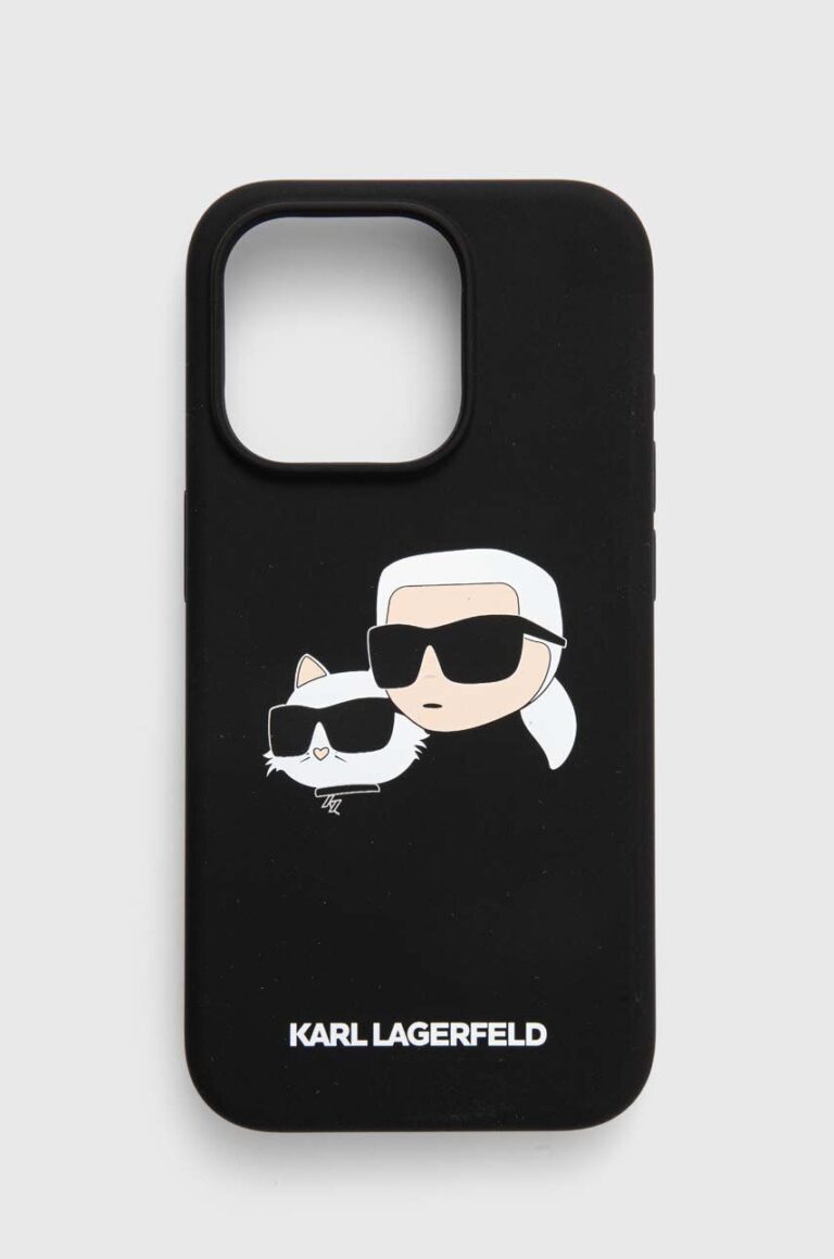 Karl Lagerfeld etui pentru telefon iPhone 15 Pro 6.1 culoarea negru