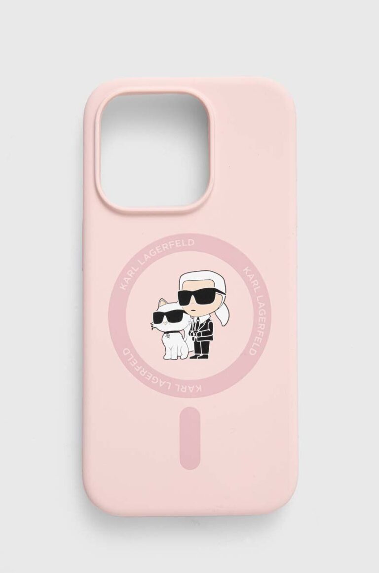 Karl Lagerfeld etui pentru telefon iPhone 15 Pro 6.1 culoarea roz