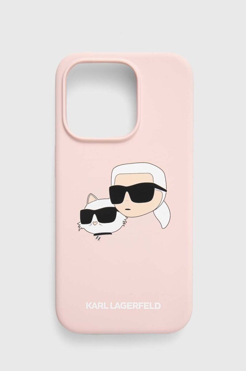 Karl Lagerfeld etui pentru telefon iPhone 15 Pro 6.1 culoarea roz