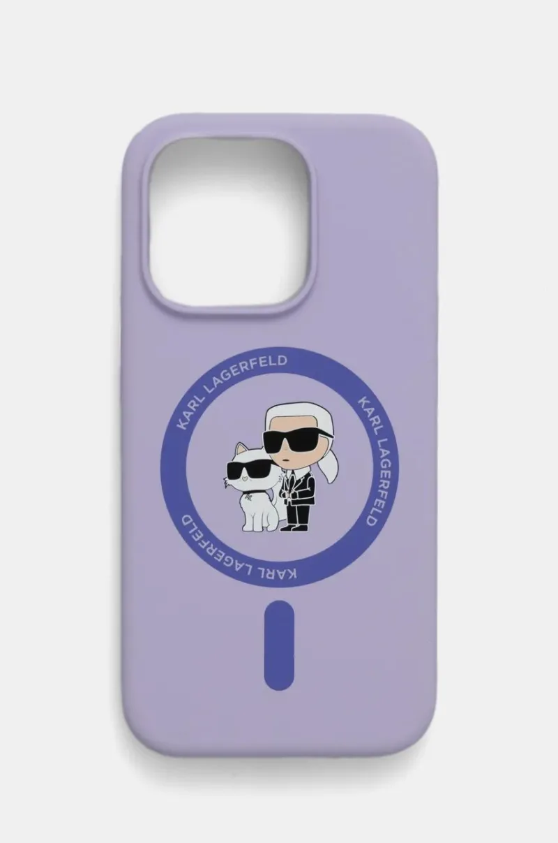 Karl Lagerfeld etui pentru telefon iPhone 15 Pro 6.1 culoarea violet