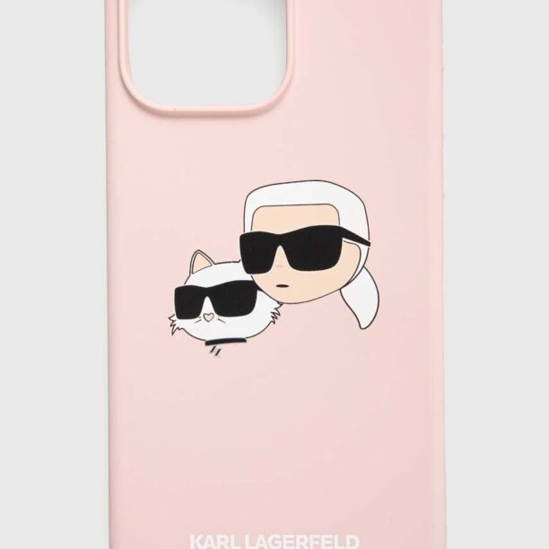 Karl Lagerfeld etui pentru telefon iPhone 15 Pro Max 6.7 culoarea roz