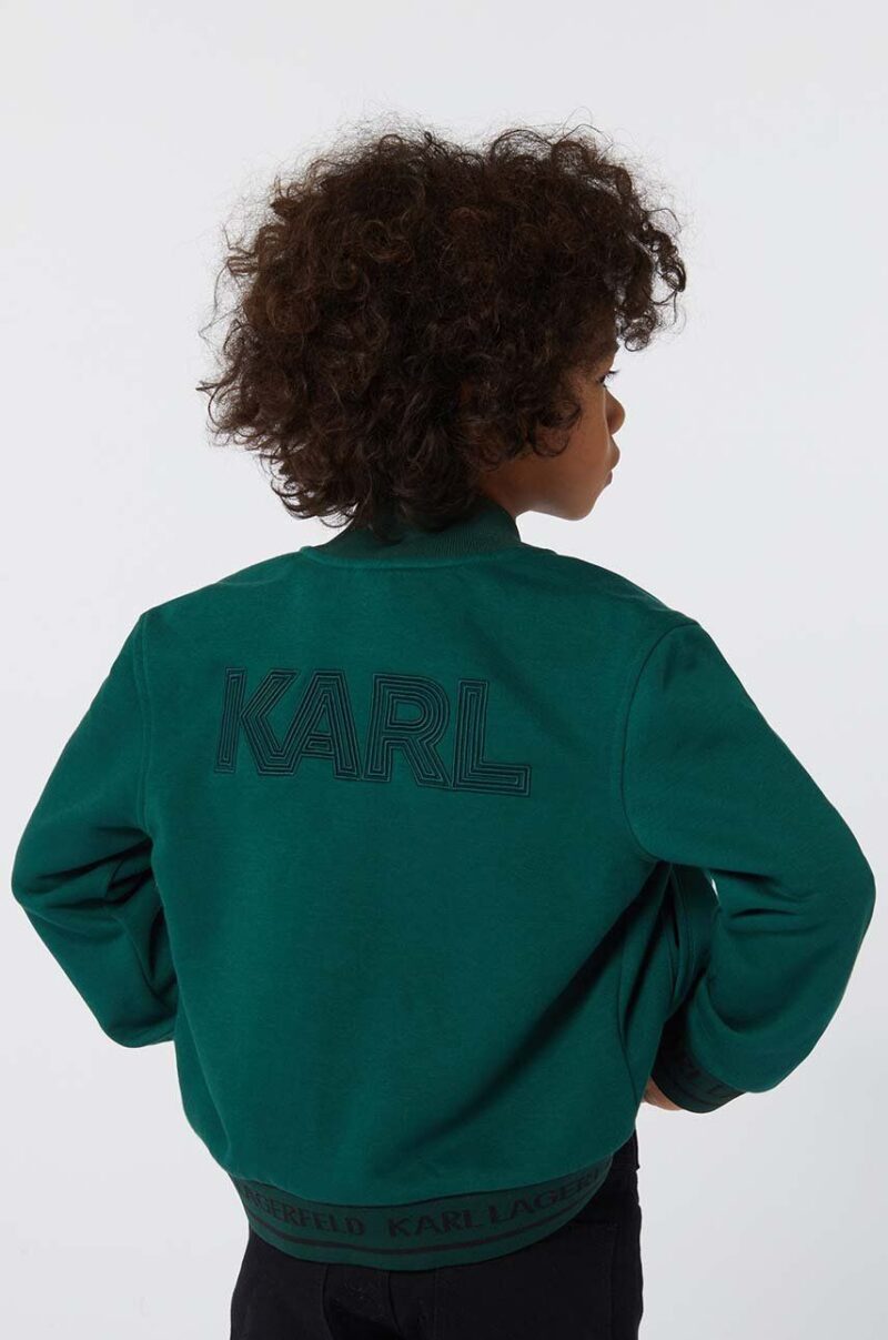 Karl Lagerfeld geaca bomber pentru copii culoarea verde