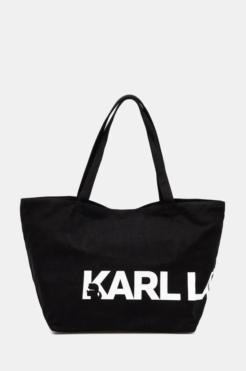 Karl Lagerfeld geanta de bumbac culoarea negru