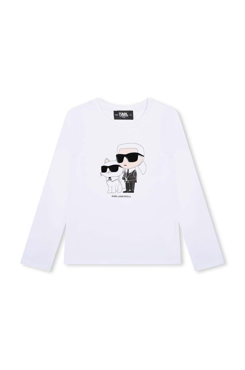 Karl Lagerfeld longsleeve copii culoarea alb